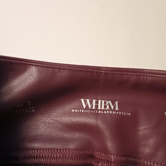 White House Black Market Runway Legging Size 2 Faux Leather Mid Rise Mauve Color - Picture 5 of 11